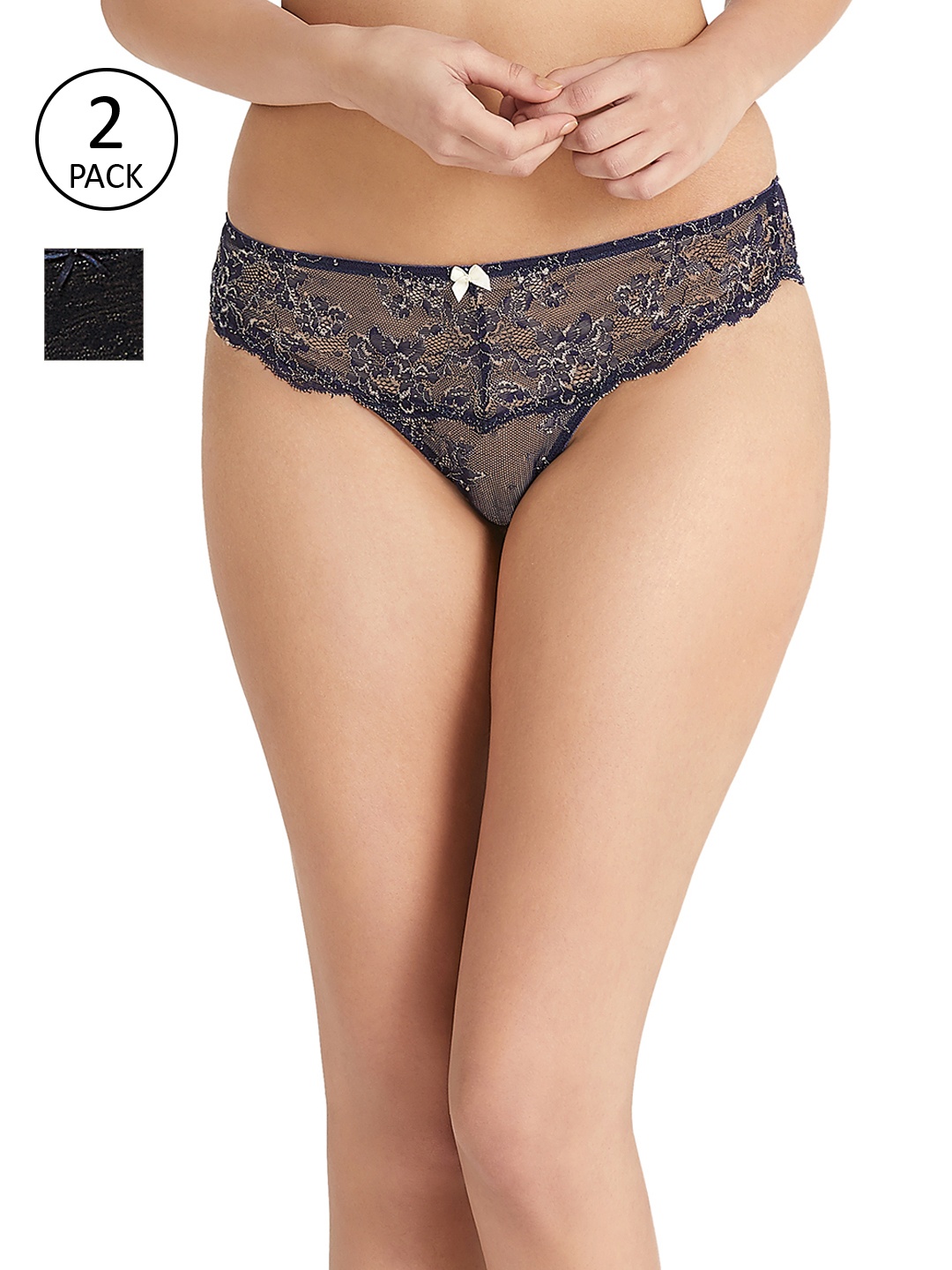 

Amante Women Pack of 2 Briefs, Navy blue