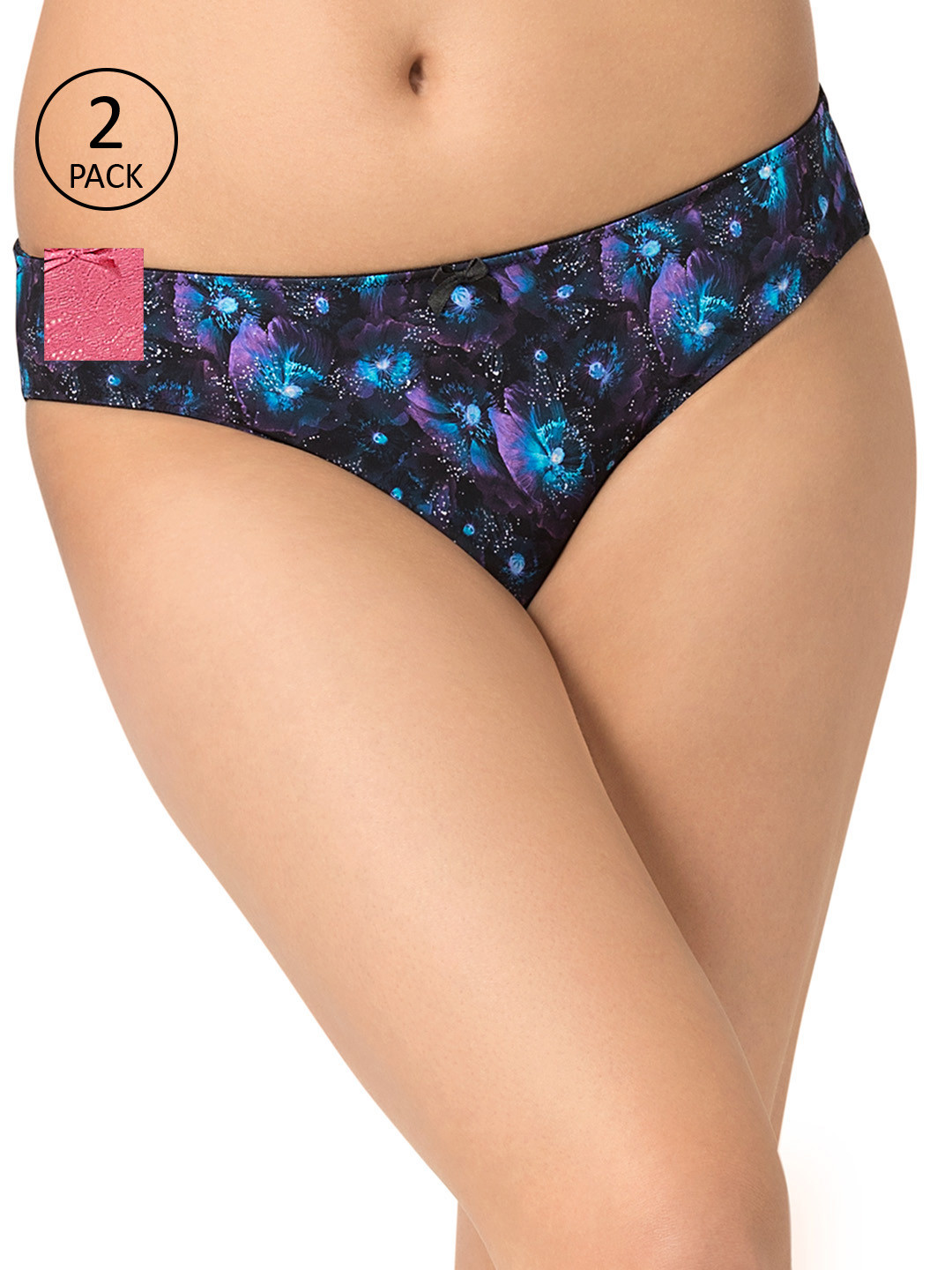 

Amante Women Pack of 2 Bikini Briefs, Navy blue