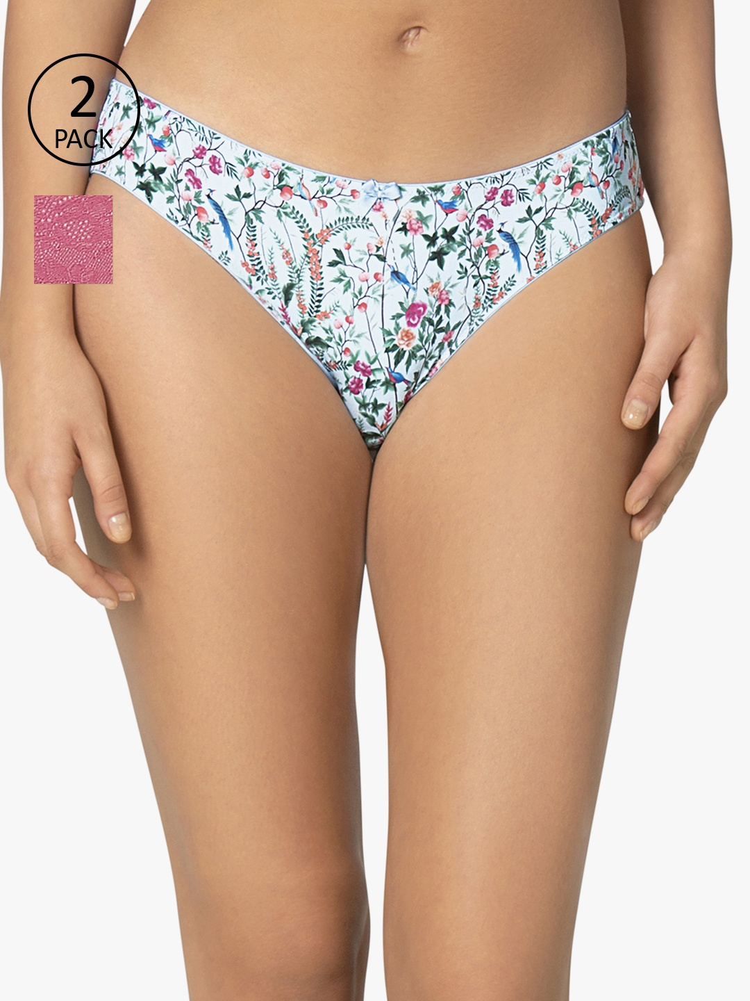 

Amante Women Pack of 2 Floral Briefs, Blue