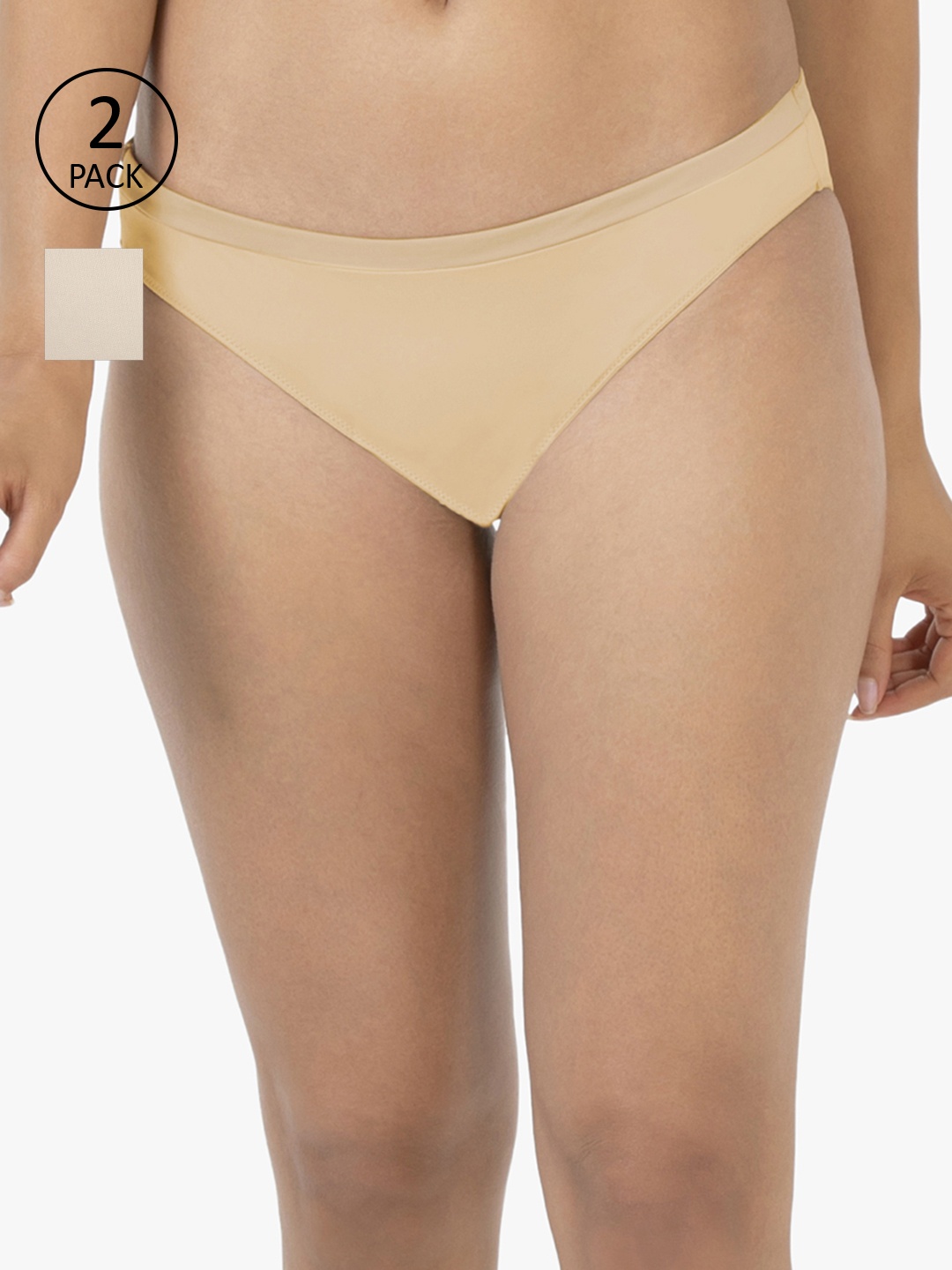 

Amante Women Pack of 2 Beige Solid Briefs
