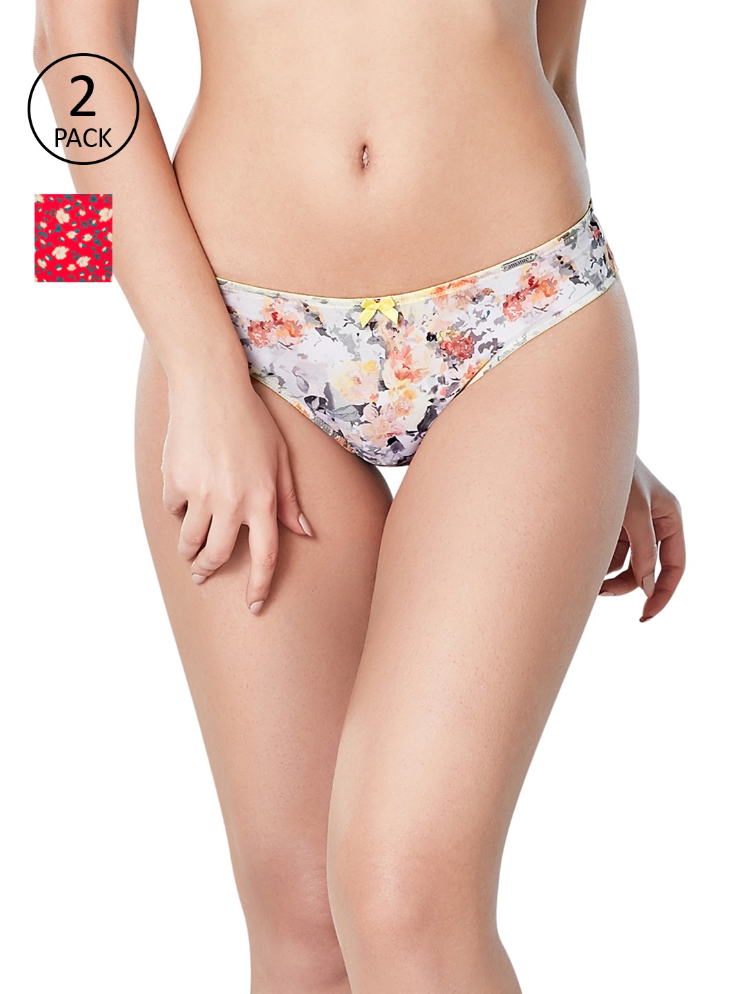

Amante Women Pack of 2 Floral Print Briefs, Grey