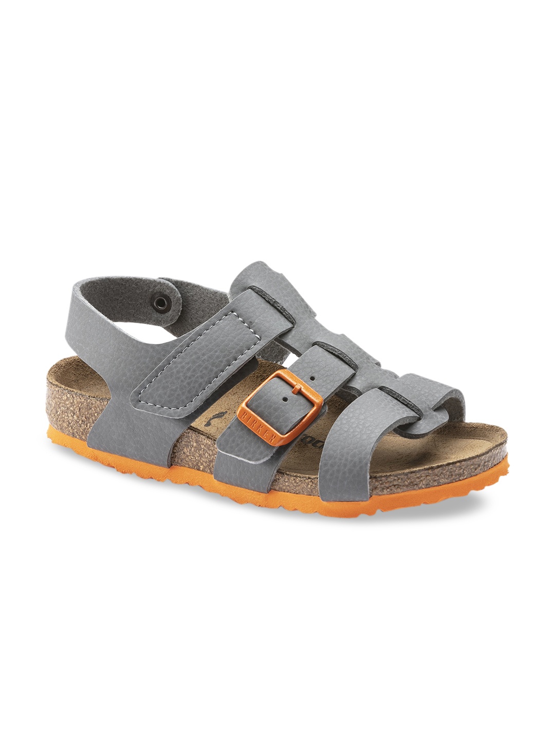 

Birkenstock Nil Desert Soil Vibrant Gray Narrow Width Birko-Flor With An Ankle Strap, Grey