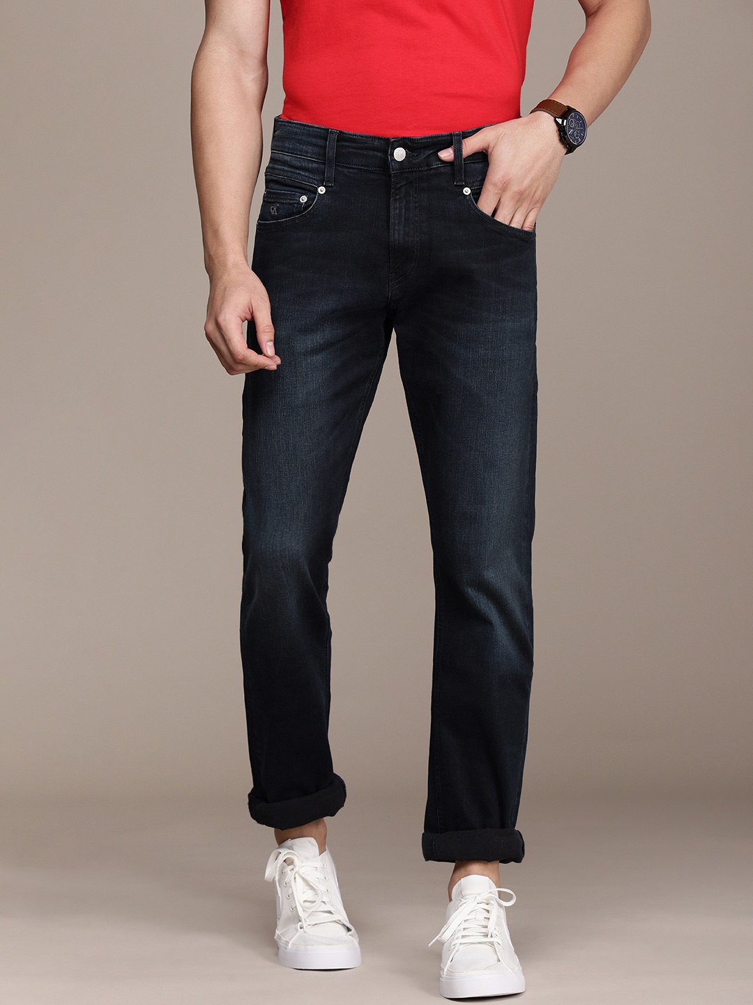 

Calvin Klein Jeans Men Blue Slim Fit Light Fade Stretchable Jeans