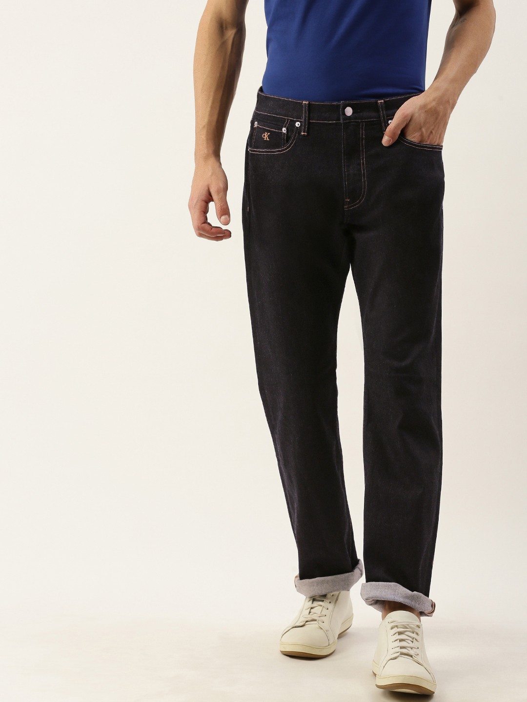 

Calvin Klein Jeans Men Black Straight Fit Mid-Rise Clean Look Stretchable Jeans