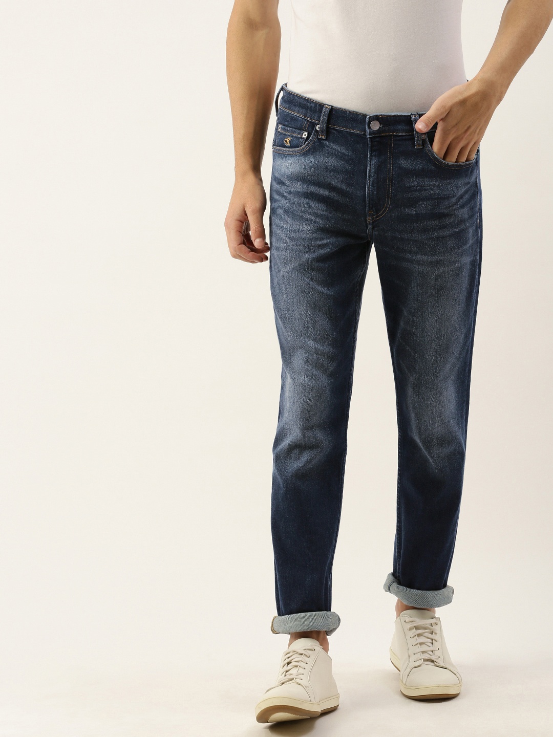 

Calvin Klein Jeans Men Blue Slim Fit Mid-Rise Clean Look Stretchable Jeans
