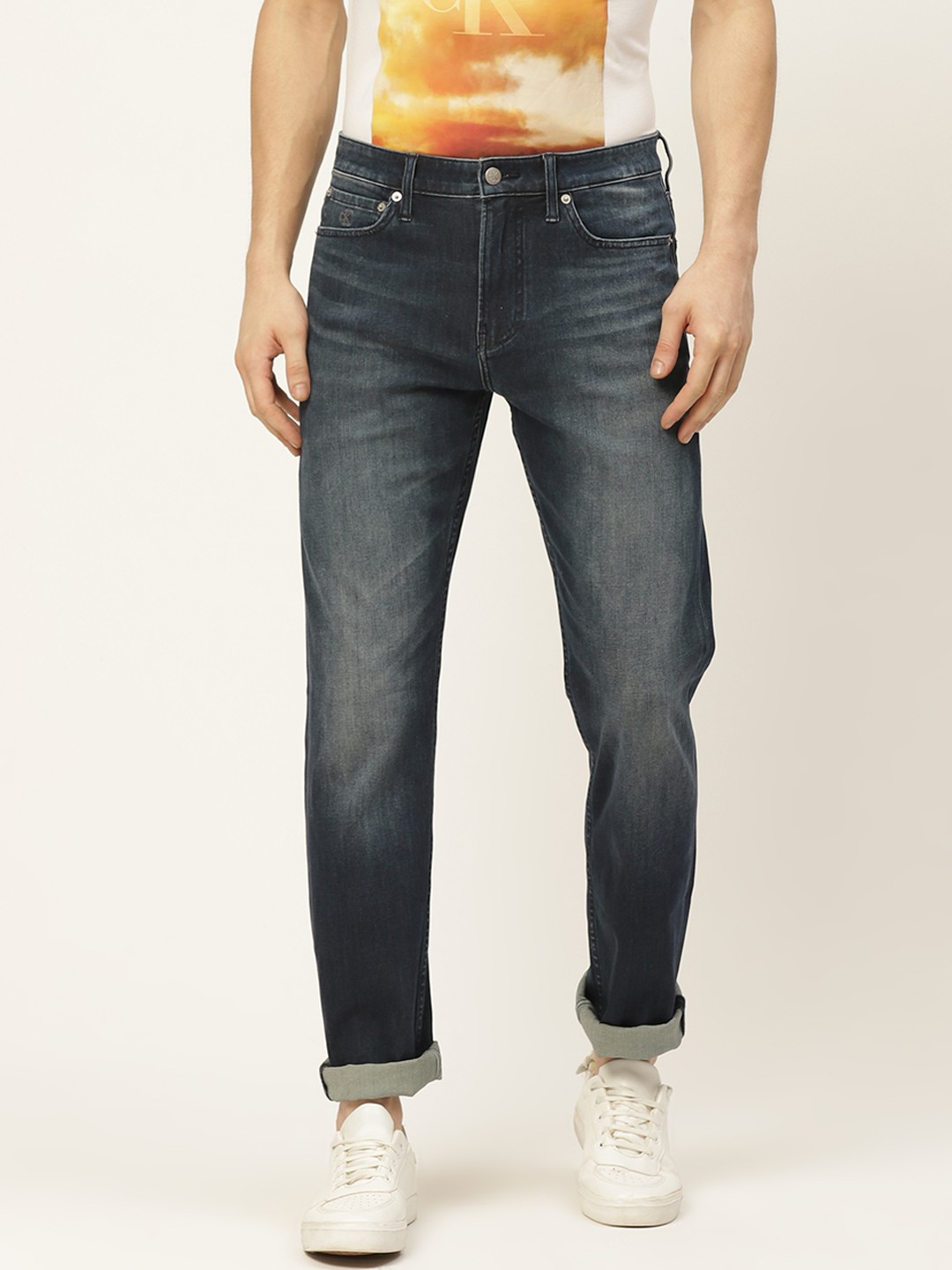

Calvin Klein Jeans Men Navy Blue Slim Fit Light Fade Stretchable Jeans