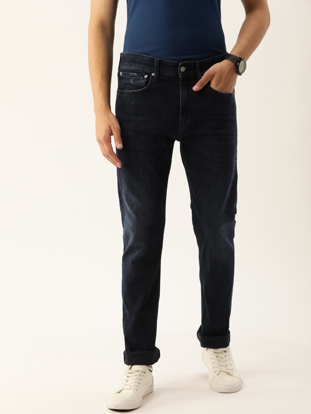 

Calvin Klein Jeans Men Blue Skinny Fit Mid-Rise Clean Look Stretchable Jeans