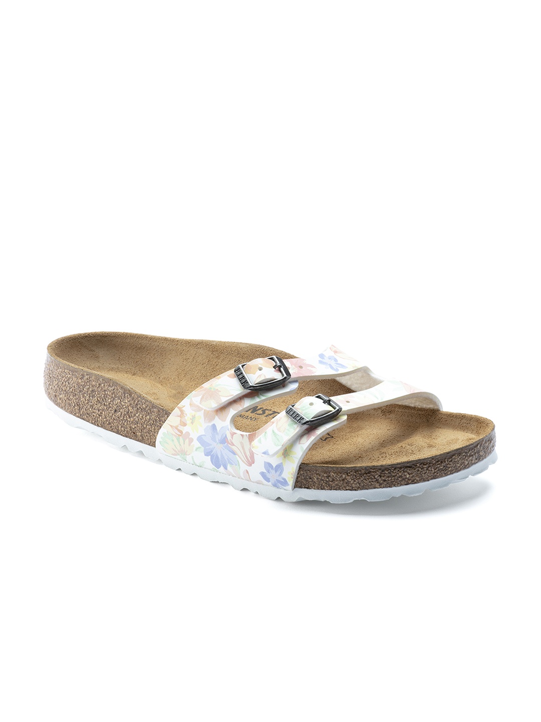 

Birkenstock Women White Printed Ibiza Narrow Width Flats