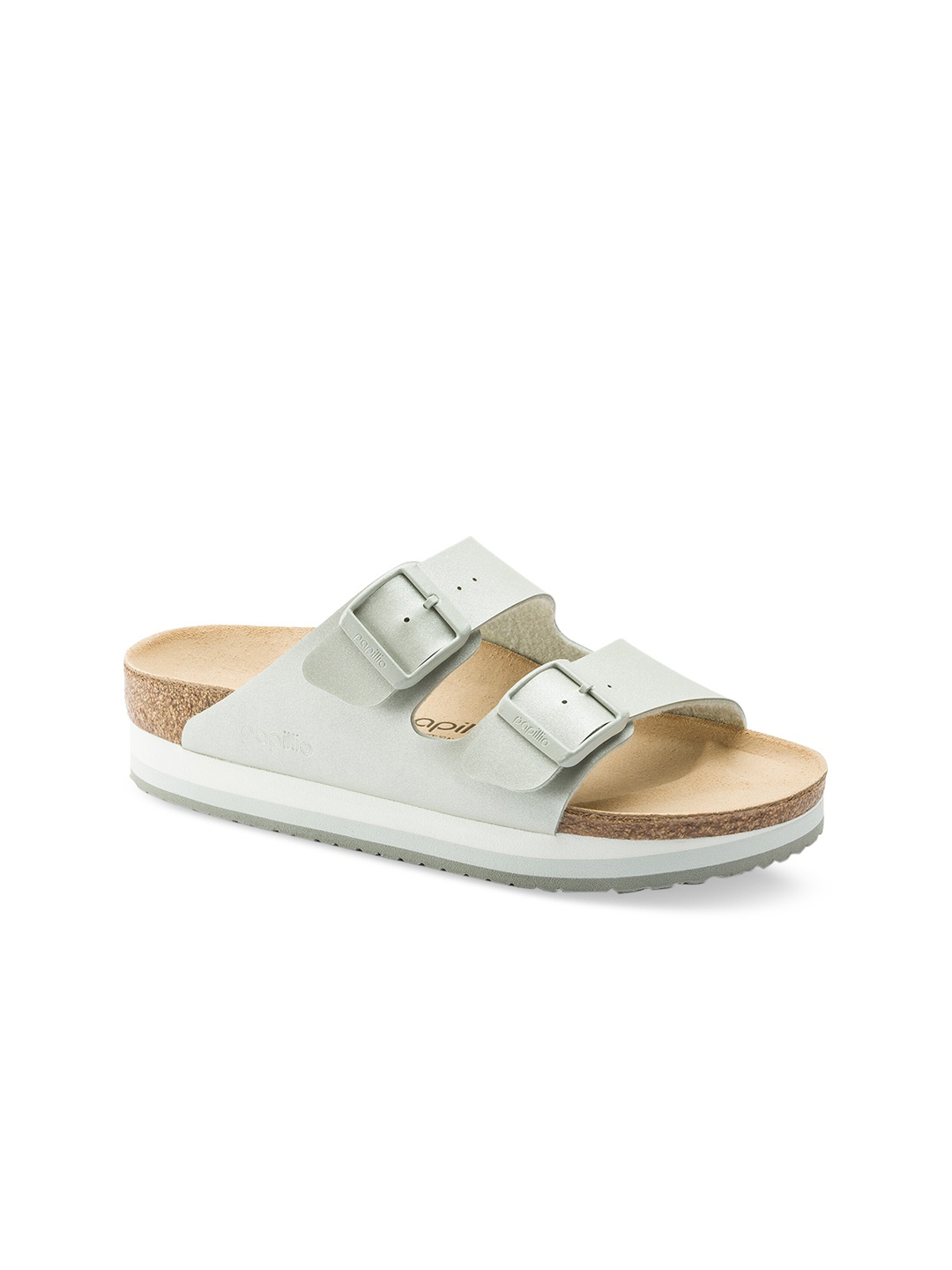 

Birkenstock Women Sea Green Solid Arizona Platform Narrow Width Flats