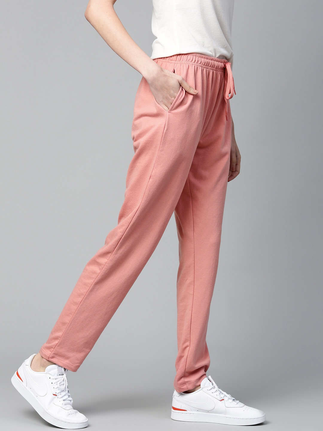 

Mast & Harbour Women Dusty Pink Solid Track Pants