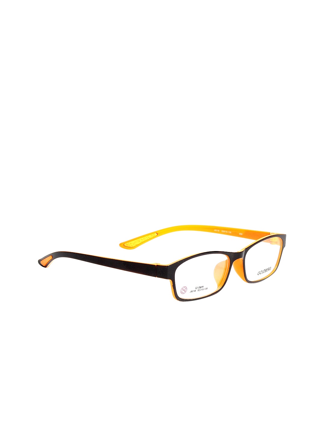 

Gold Berg Unisex Black & Orange Rectangular Frames GB-J8018_C52