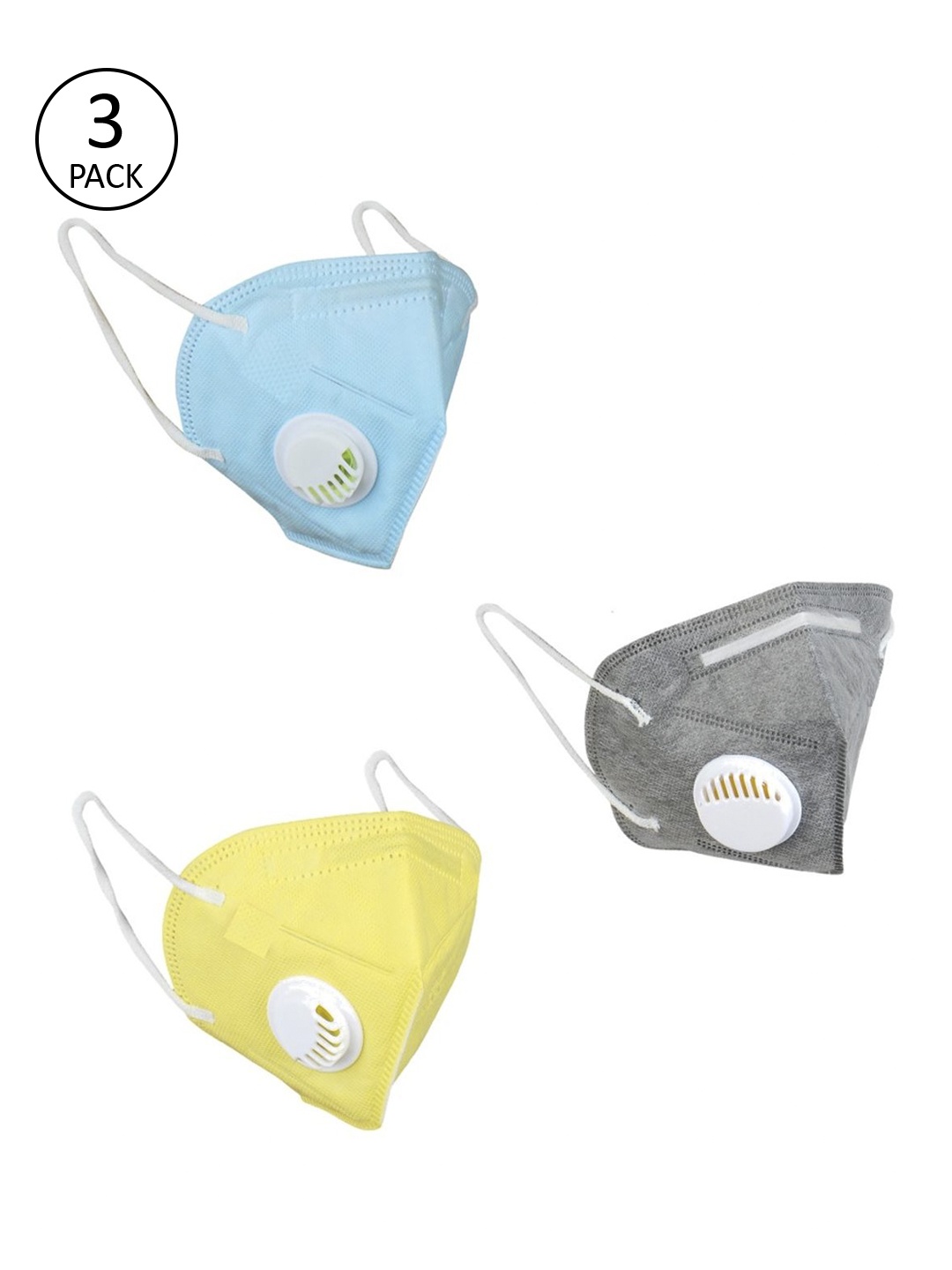 

OOMPH Unisex Pack of 3 Reusable 5-Ply Mask, Blue
