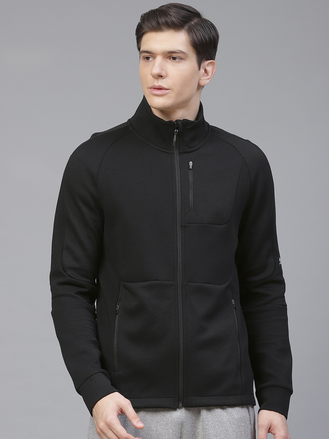 

Puma Men Black Evostripe Solid Slim Fit Track Jacket