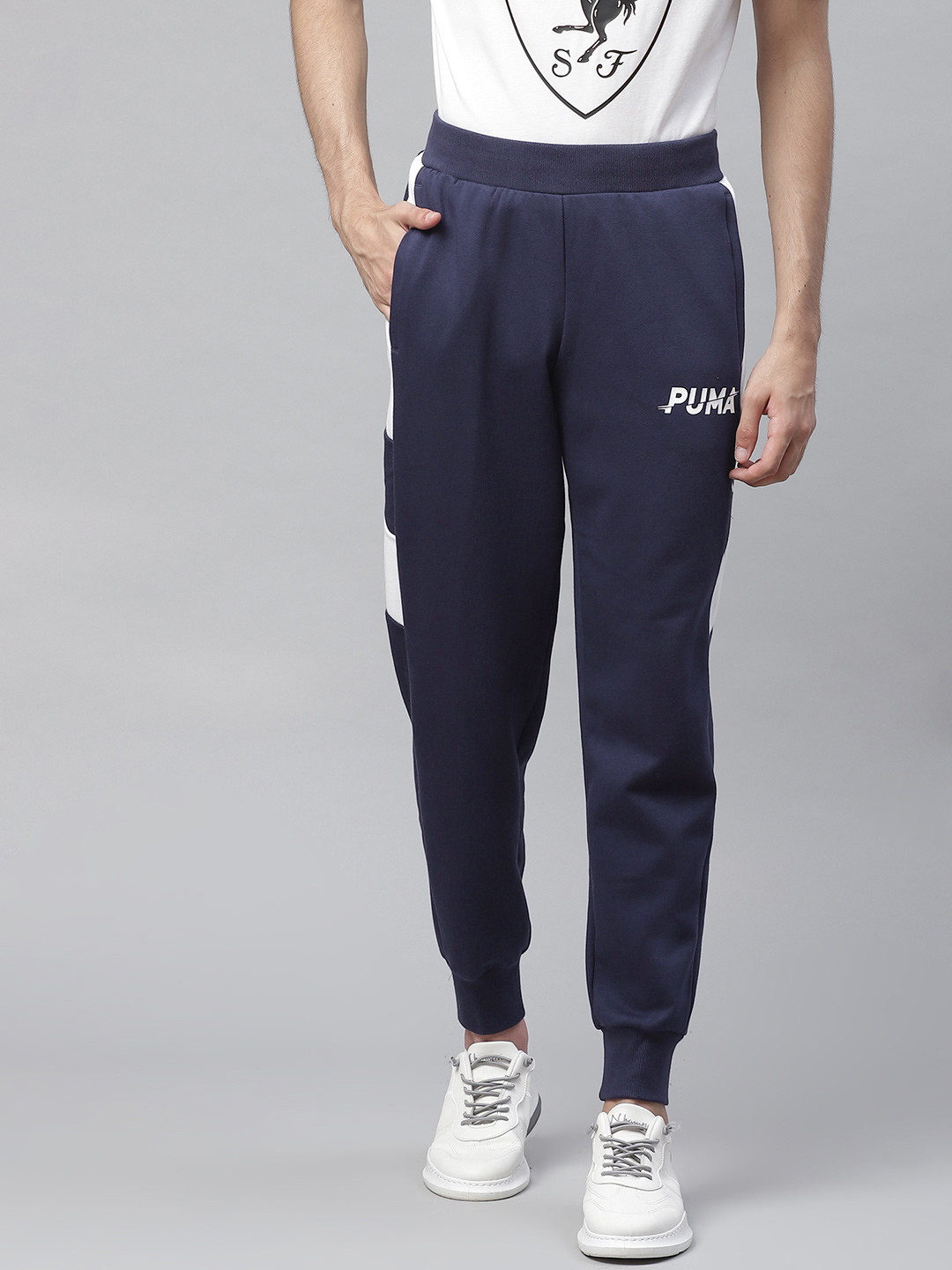 

Puma Men Navy Modern Sports FL CL Joggers, Navy blue