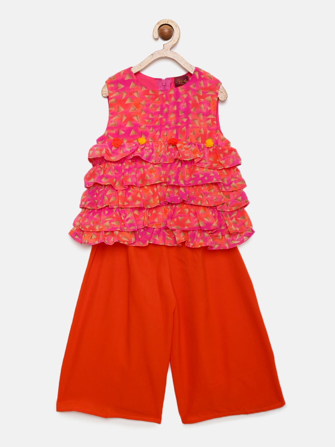 

Twisha Girls Pink & Red Printed Top with Palazzos
