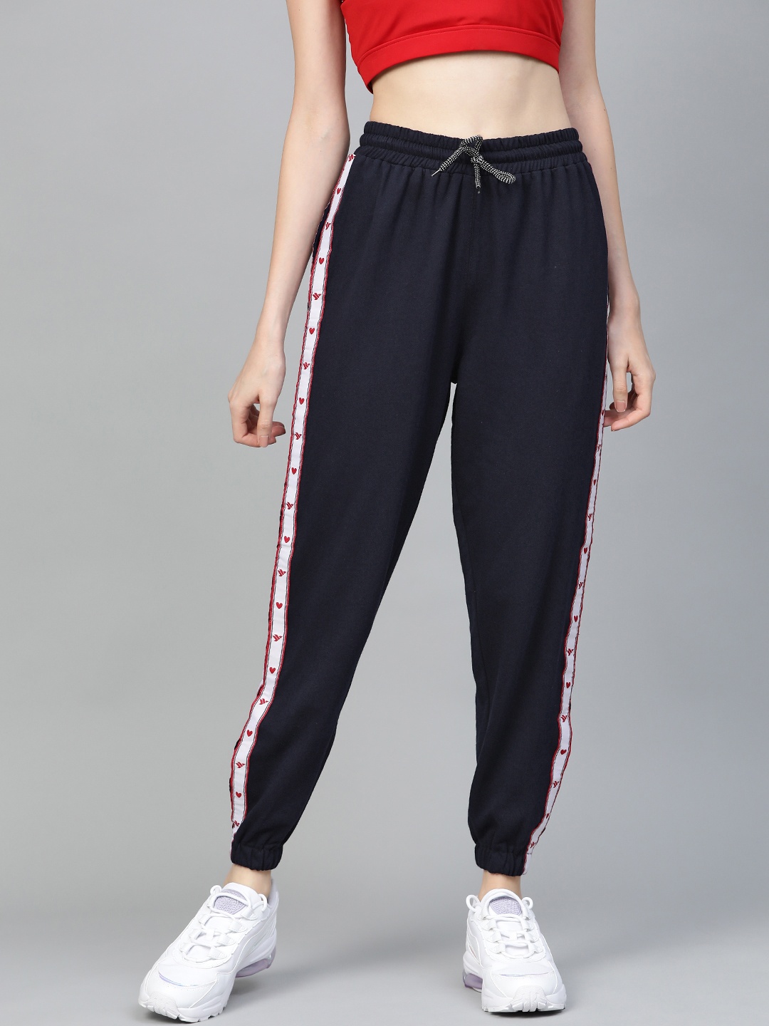 

Hubberholme Women Navy Blue Slim Fit Solid Joggers