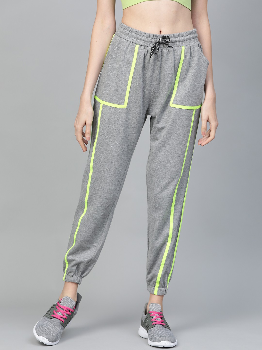 

Hubberholme Women Grey Melange Slim Fit Solid Joggers