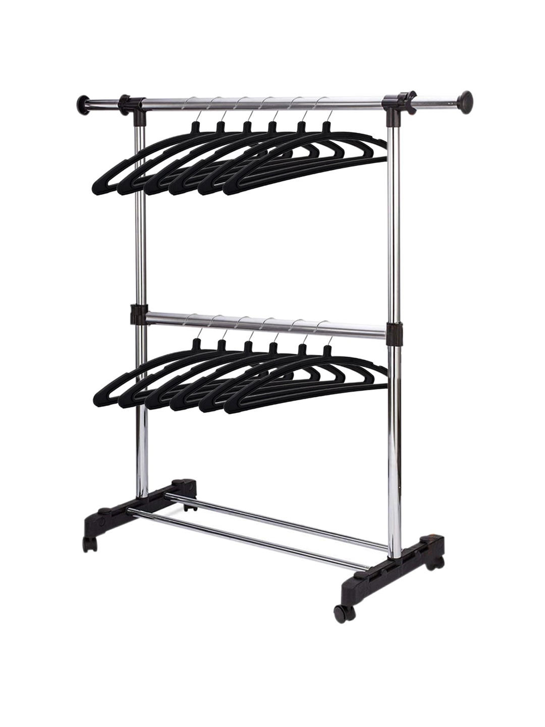 

Kuber Industries Pack Of 12 Black Solid Plastic Hangers