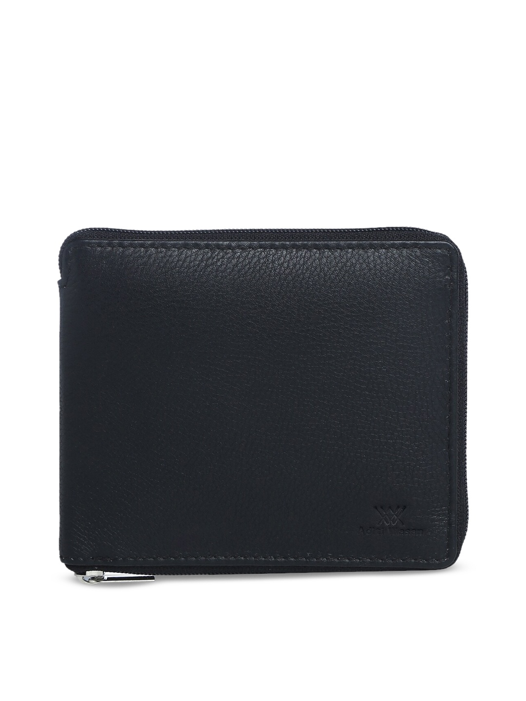 

Aditi Wasan Men Black Textured Zip Around Leather Wallet