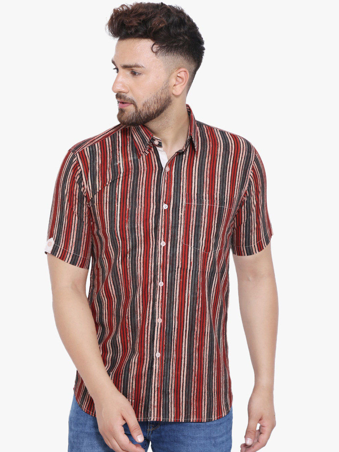 

Wintage Men Multicoloured Tailored Fit Striped Casual Shirt, Multi