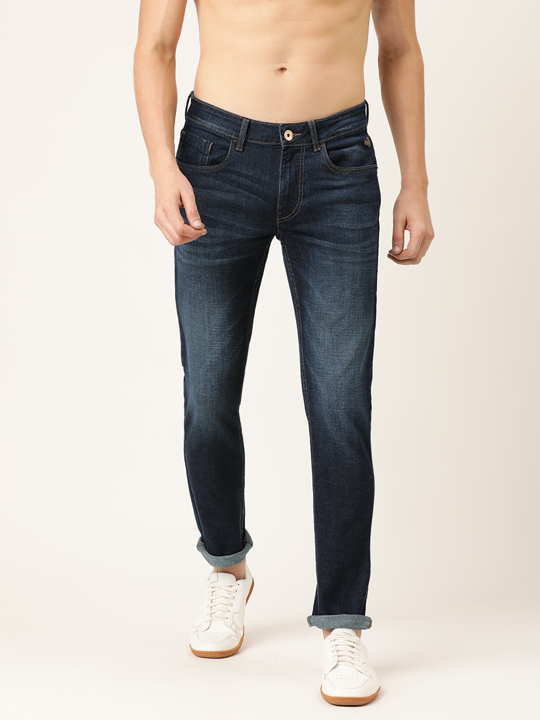 

Flying Machine Men Navy Blue Micheal Slim Tapered Fit Mid-Rise Clean Look Jeans
