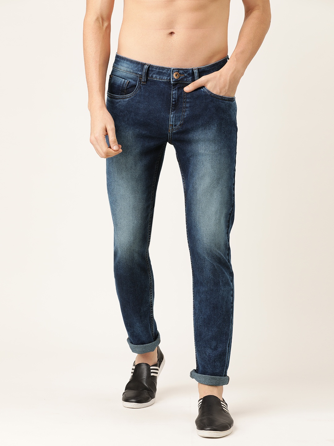 

Flying Machine Men Blue Slim Tapered Fit Michael Mid-Rise Clean Look Stretchable Jeans
