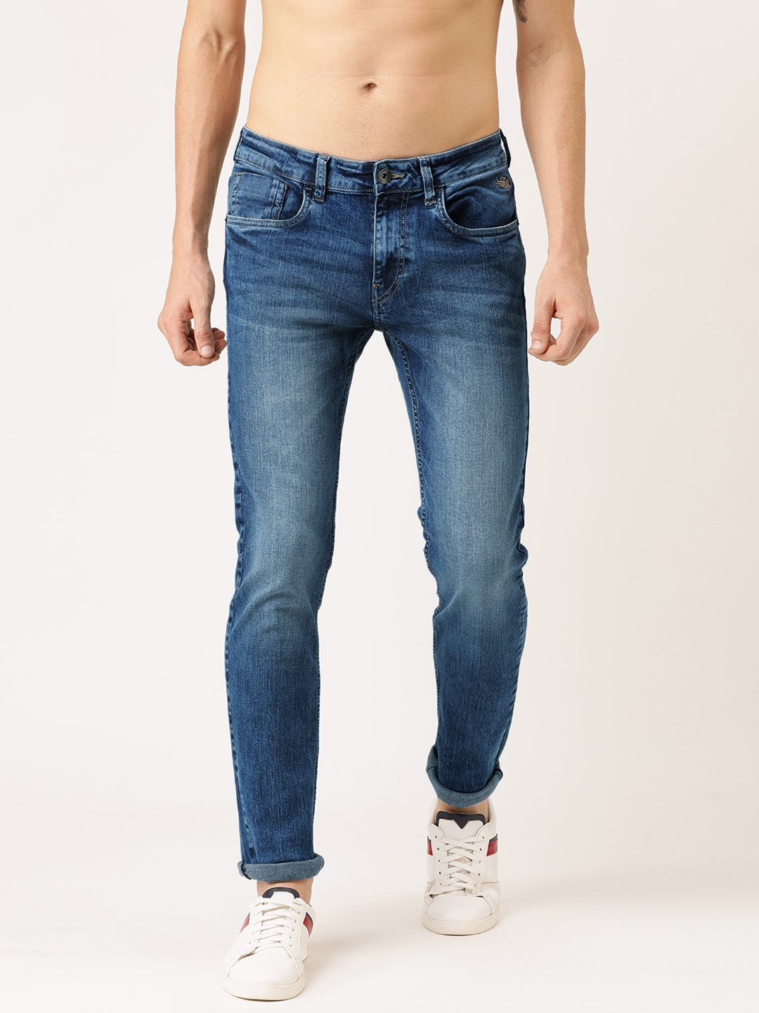 

Flying Machine Men Blue Micheal Slim Tapered Fit Mid-Rise Clean Look Stretchable Jeans