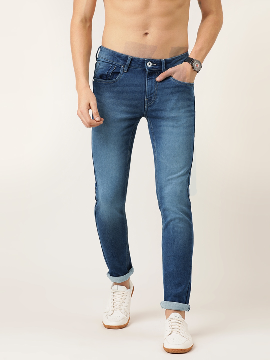 

Flying Machine Men Blue Skinny Jackson Fit Low-Rise Clean Look Stretchable Jeans