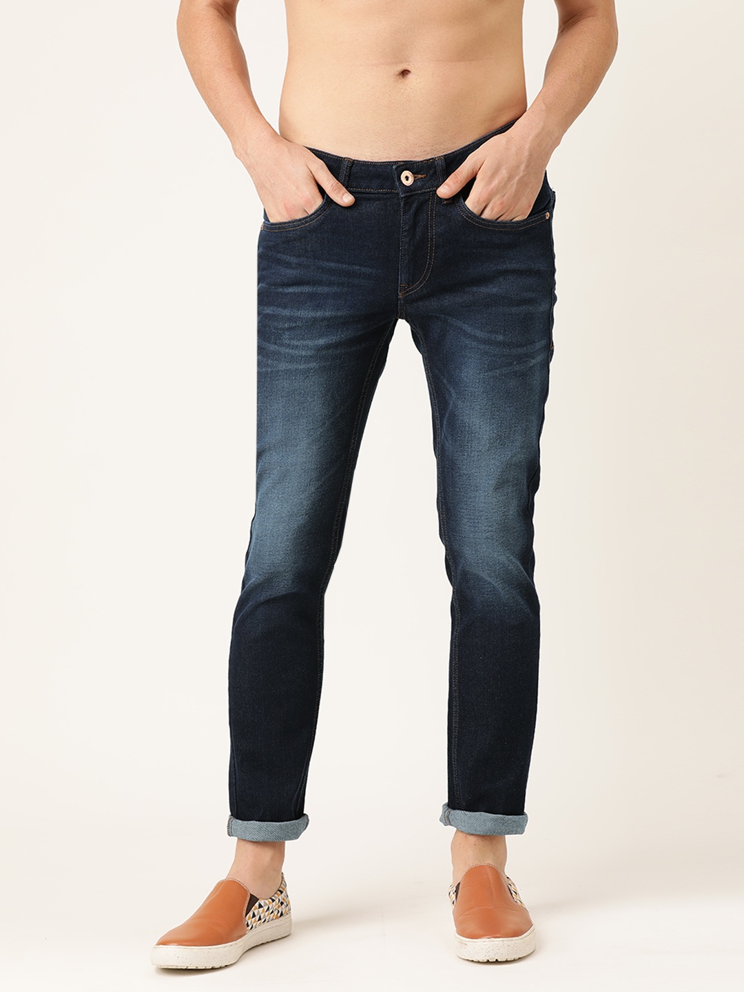 

Flying Machine Men Blue Skinny Fit Jackson Mid-Rise Clean Look Stretchable Jeans