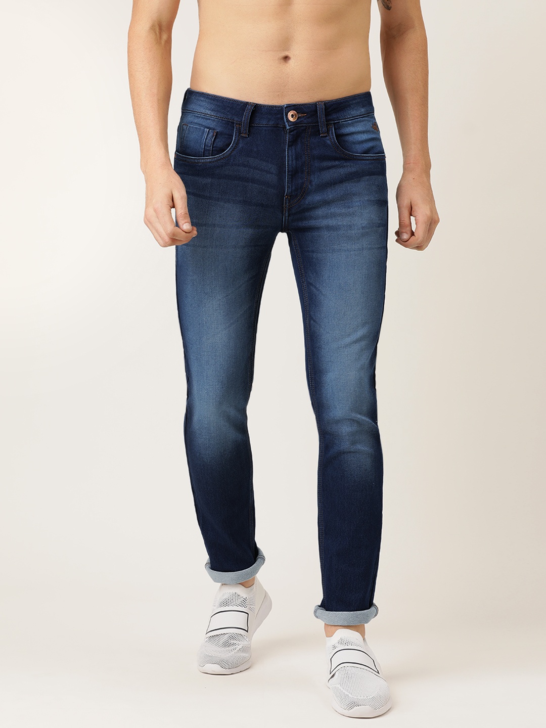 

Flying Machine Men Blue Michael Slim Tapered Fit Mid-Rise Clean Look Stretchable Jeans