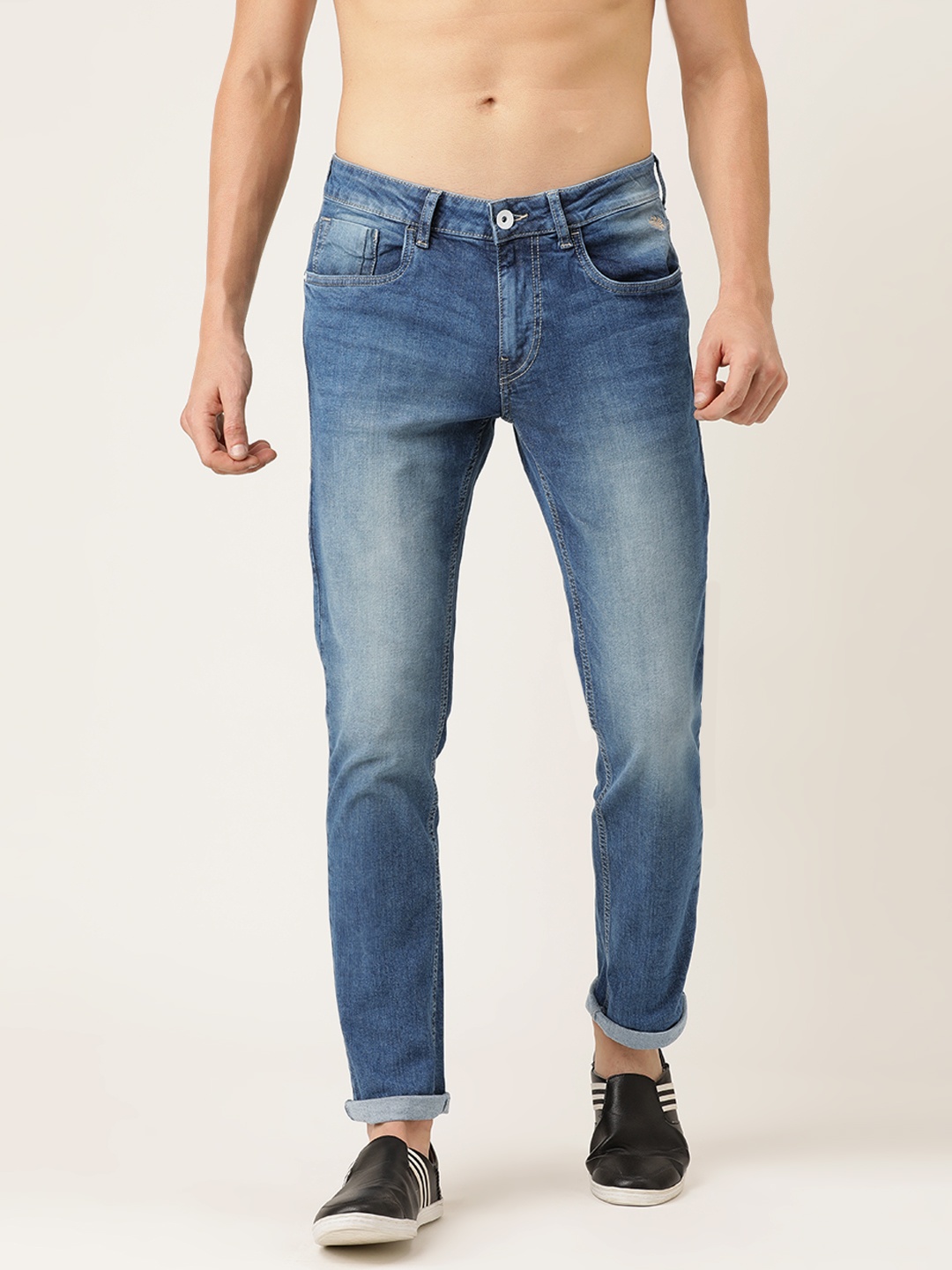 

Flying Machine Men Blue Slim Tapered Micheal Fit Mid-Rise Clean Look Stretchable Jeans