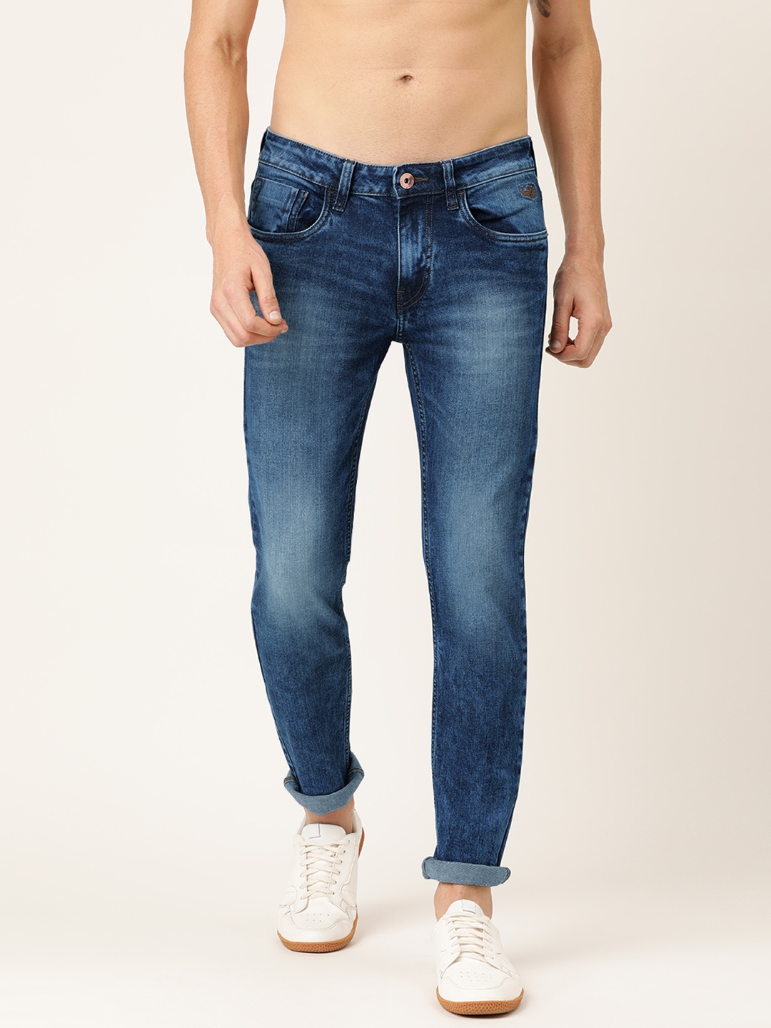 

Flying Machine Men Blue Micheal Slim Tapered Fit Mid-Rise Clean Look Stretchable Jeans