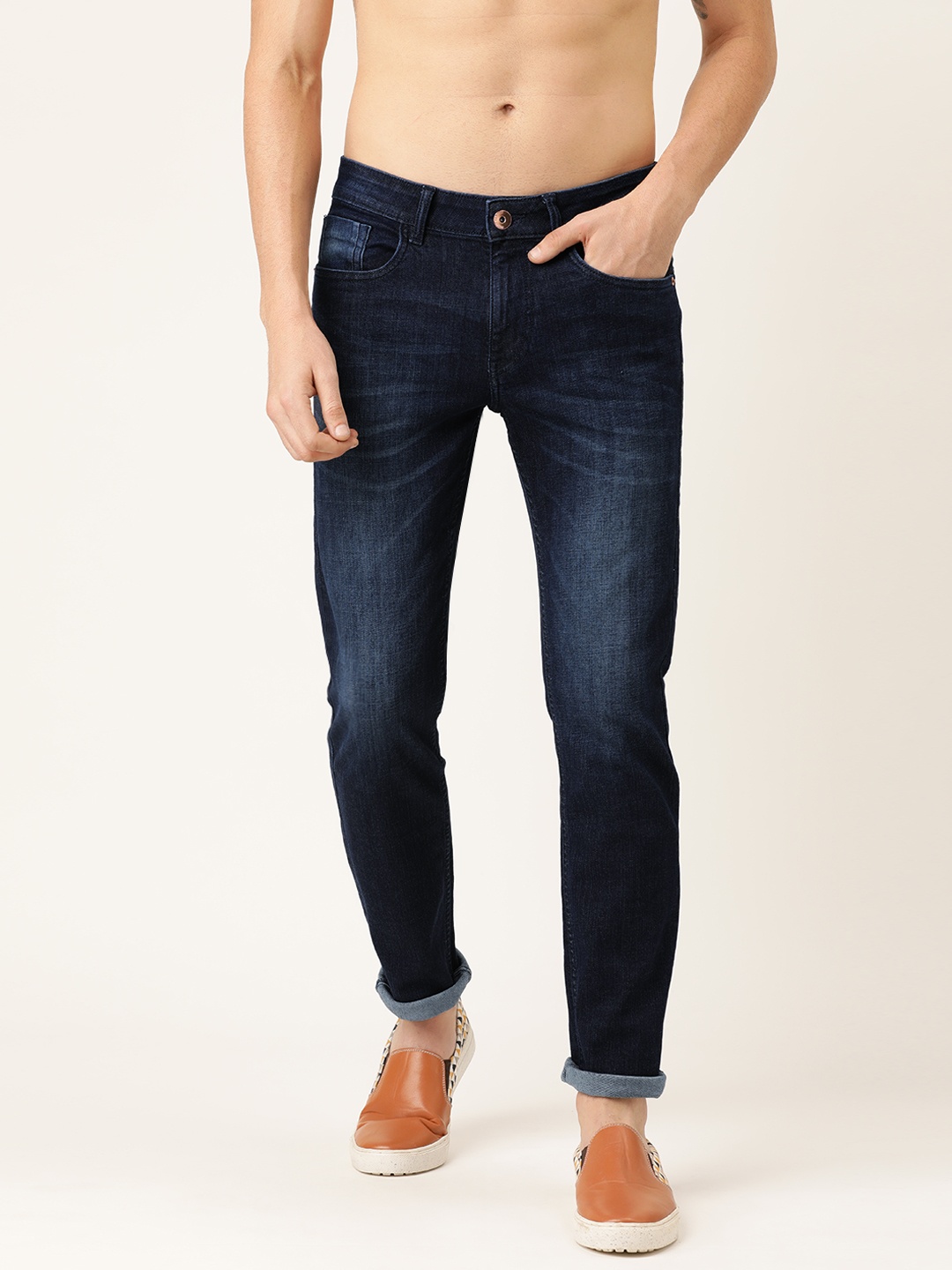 

Flying Machine Men Blue Micheal Slim Tapered Fit Mid-Rise Clean Look Jeans