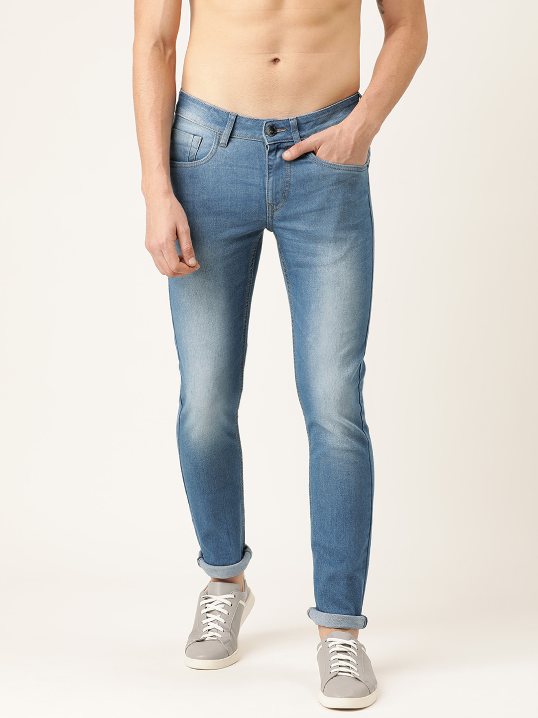 

Flying Machine Men Blue Jackson Skinny Fit Mid-Rise Clean Look Jeans