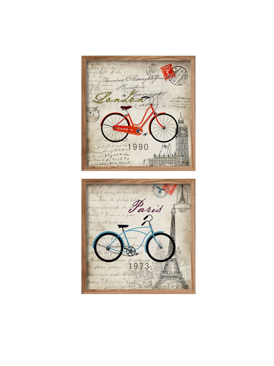 

Art Street Set Of 2 Black & Red Paris And London Framed Canvas Wall Art