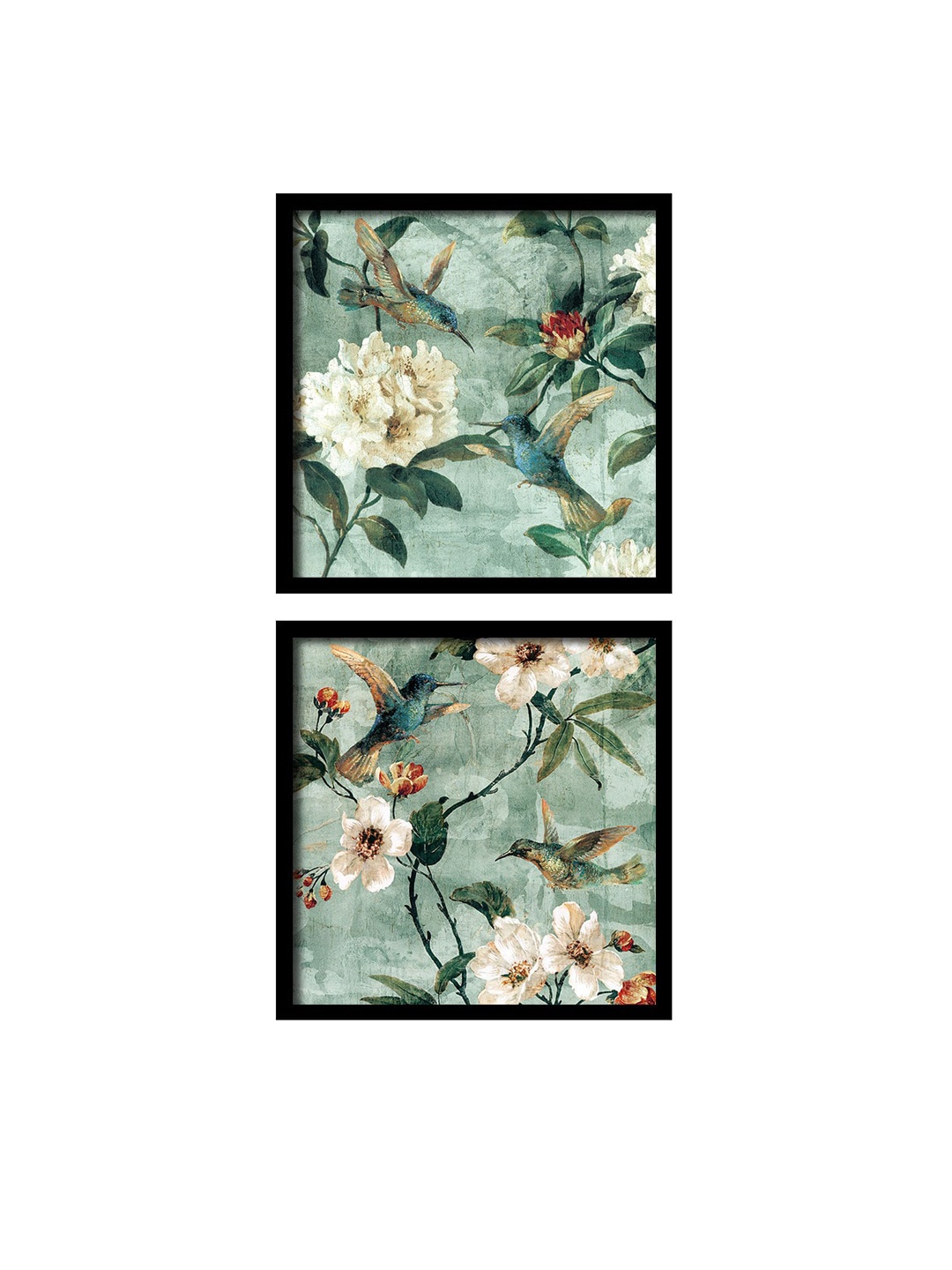 

Art Street Set Of 2 Green & White Sparrow Framed Canvas Wall Art