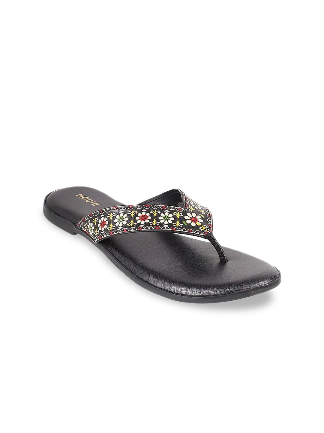 

Mochi Women Black Printed Open Toe Flats