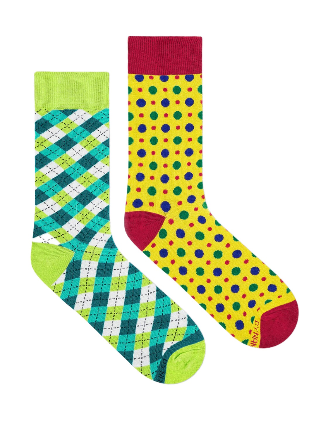 

Dynamocks Unisex Pack of 2 Patterned Calf-Length Socks, Multi