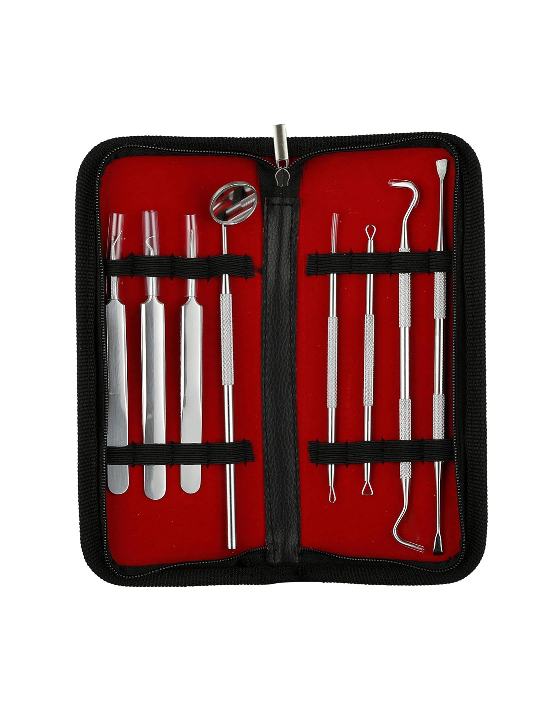 

Beaute Secrets 8 Piece Blackhead Remover, Tweezer Kit & Dental Tools, Steel
