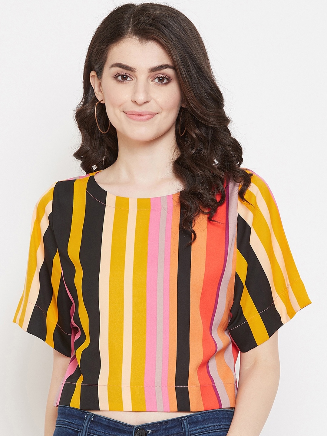 

Ruhaans Women Multicoloured Striped Top, Multi