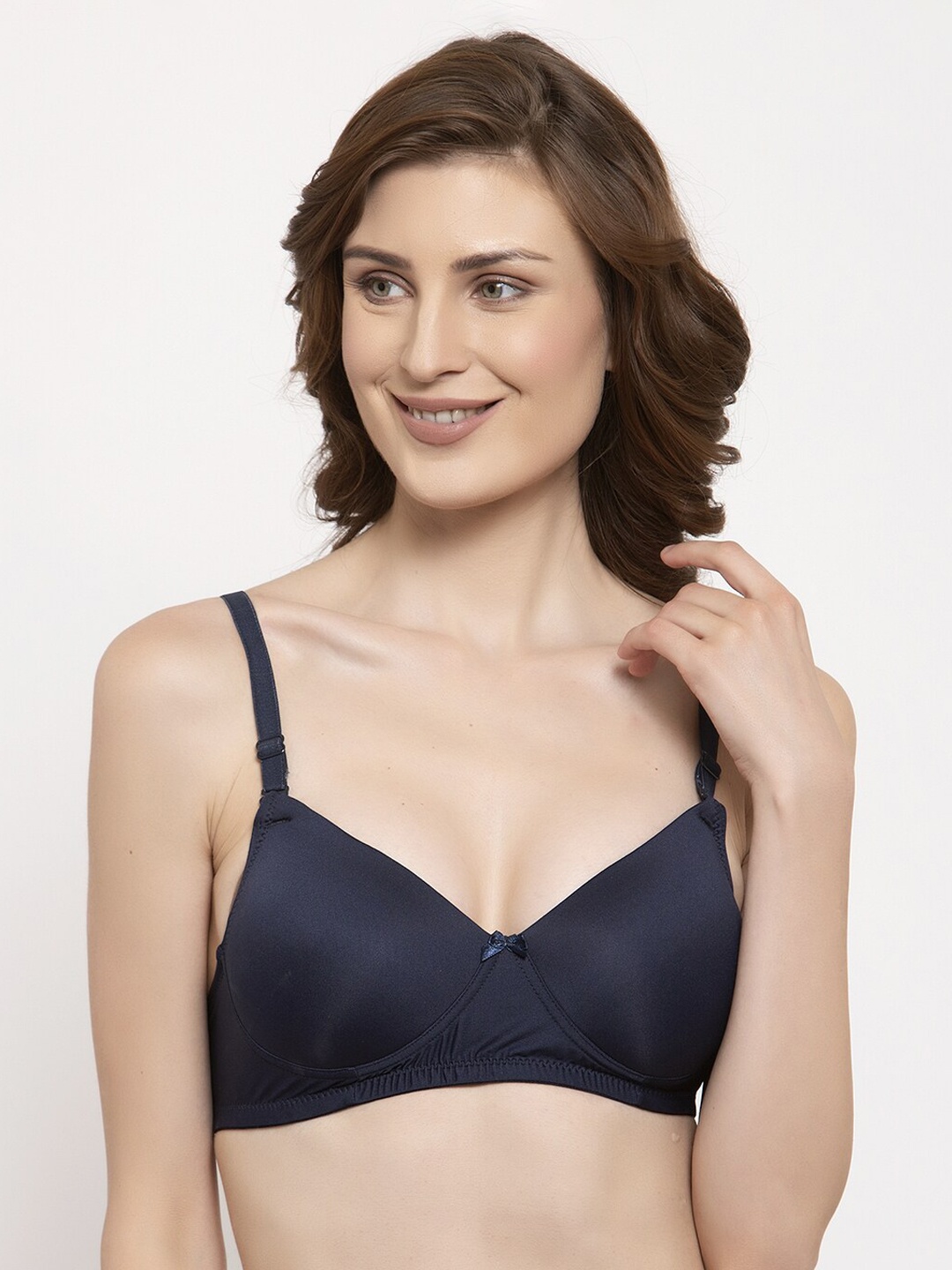 

PrettyCat Blue Solid Non-Wired Lightly Padded T-shirt Bra