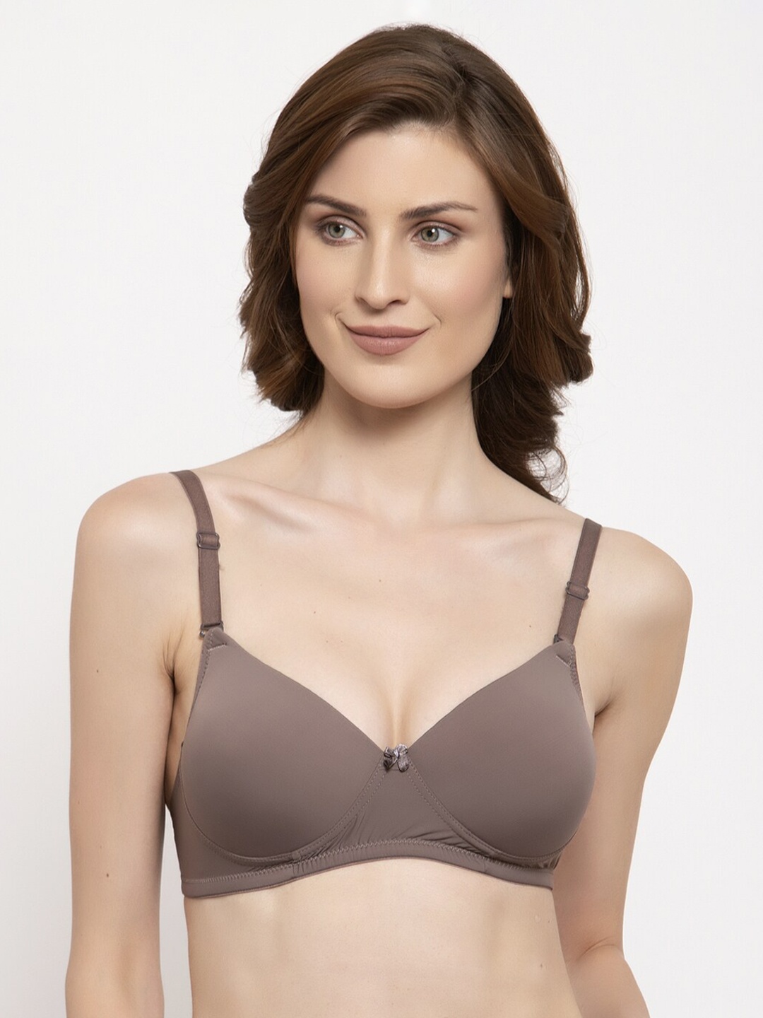 

PrettyCat Taupe Solid Non-Wired Lightly Padded T-shirt Bra PC-BR-6020-MOUS