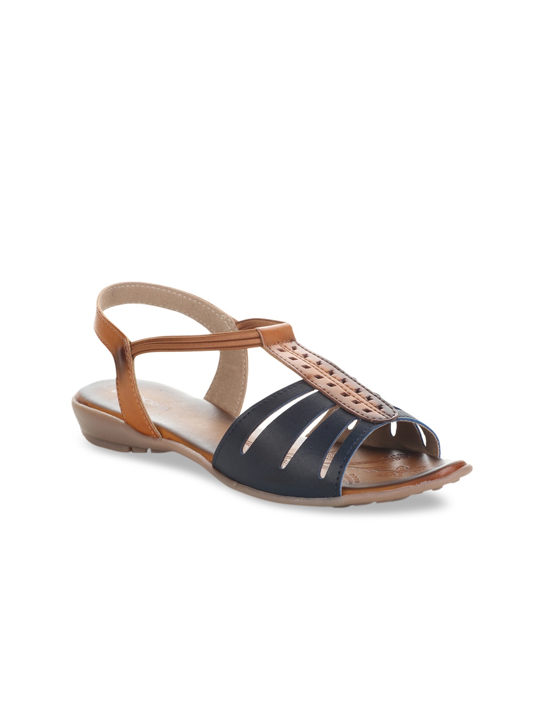 

Liberty Women Navy Blue Colourblocked Open Toe Flats