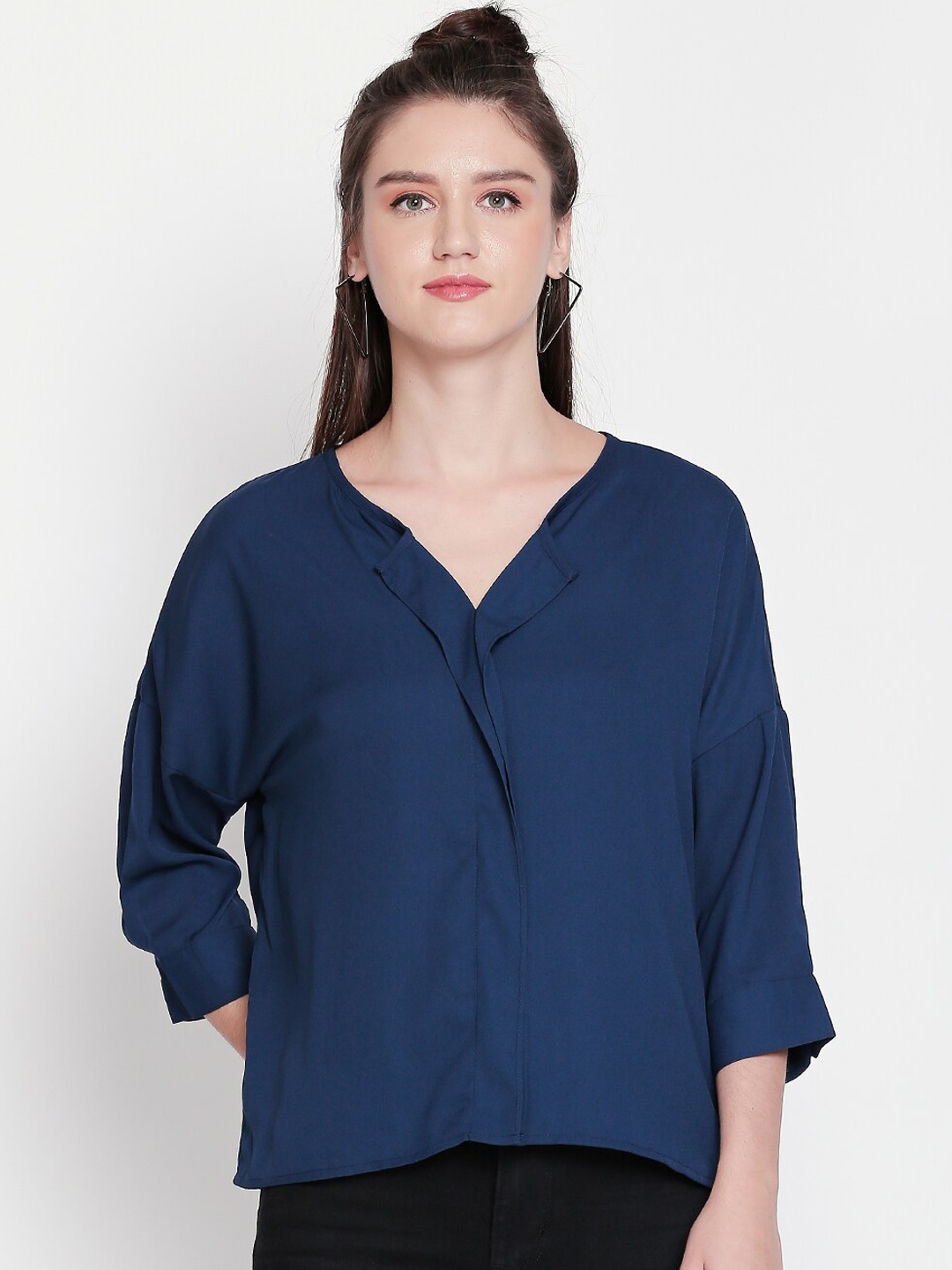

Annabelle by Pantaloons Women Navy Blue Solid Top