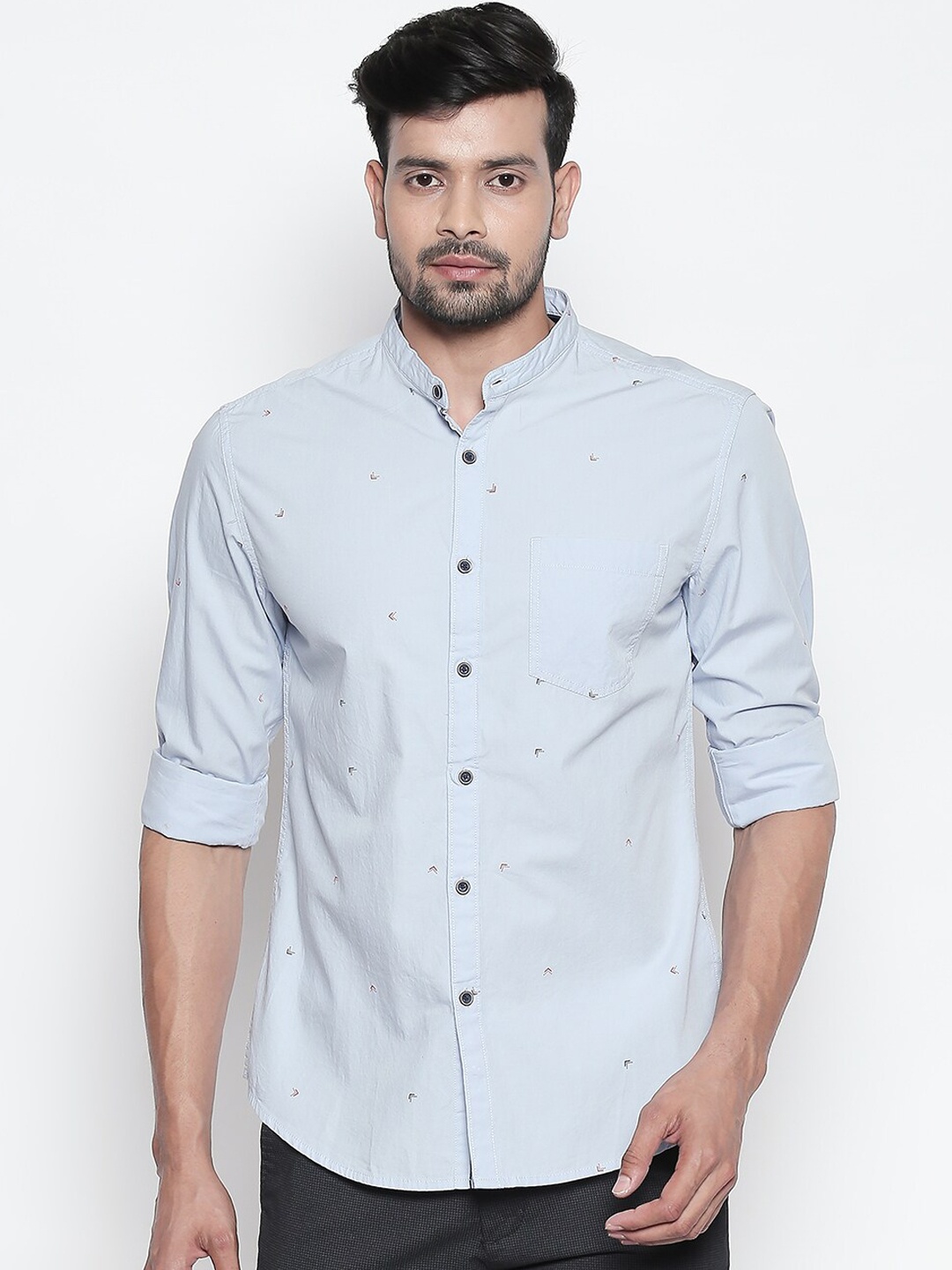 

Urban Ranger by pantaloons Men Blue Slim Fit Printed Casual Shirt