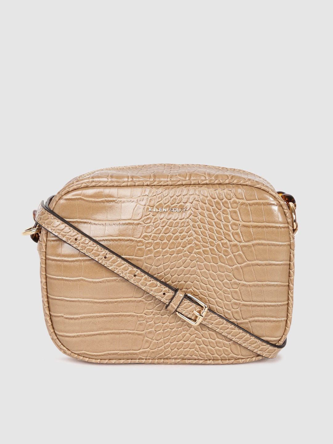 

Allen Solly Nude-Coloured Textured Sling Bag