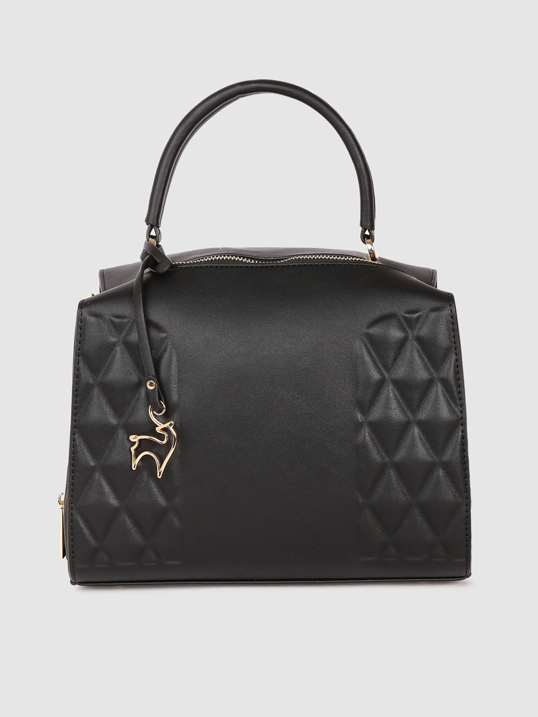 

Allen Solly Black Textured Handheld Bag
