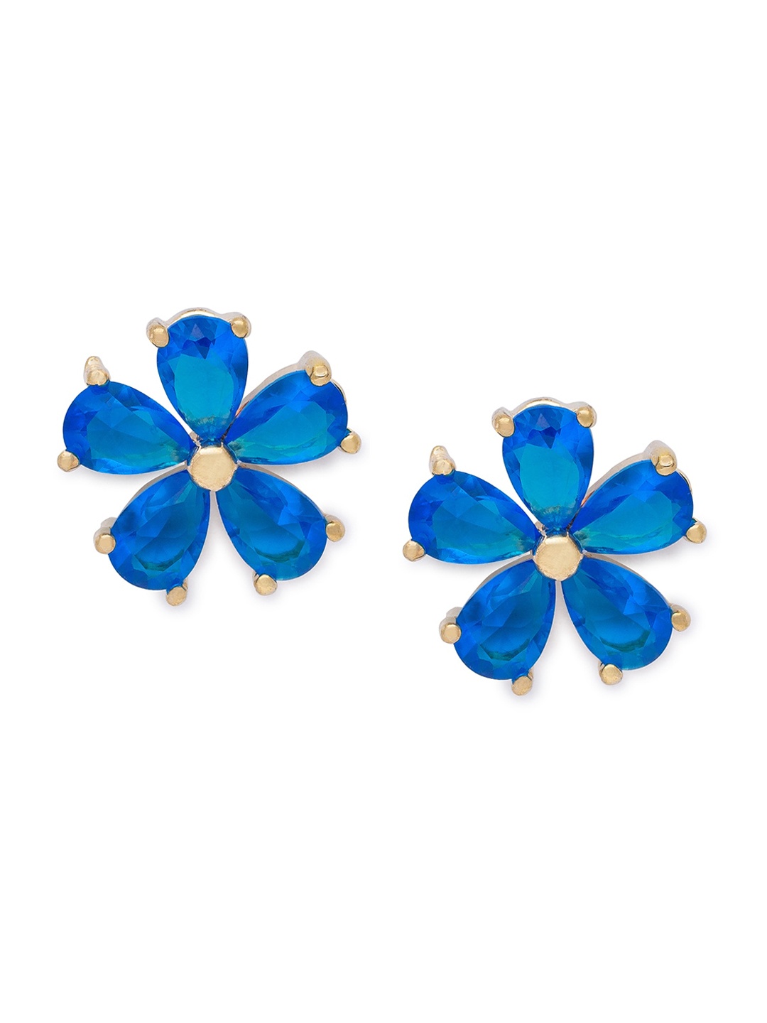 

Globus Navy Blue Gold-Plated Floral Studs
