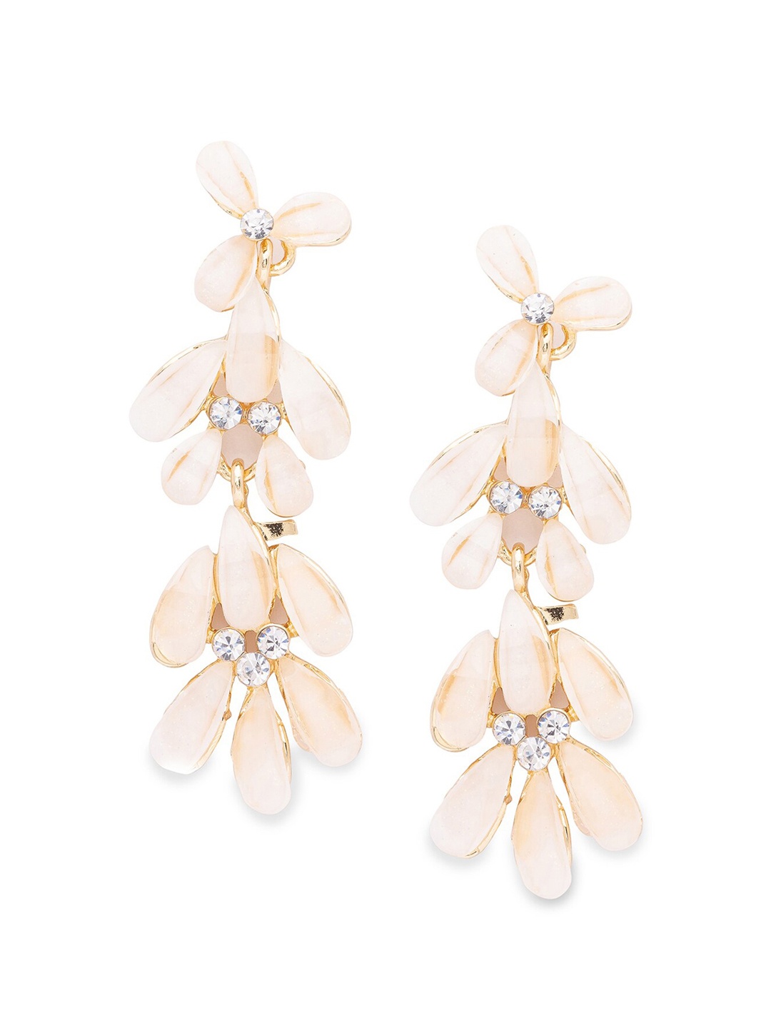 

Globus Gold-Plated Leaf Shaped Drop Earrings