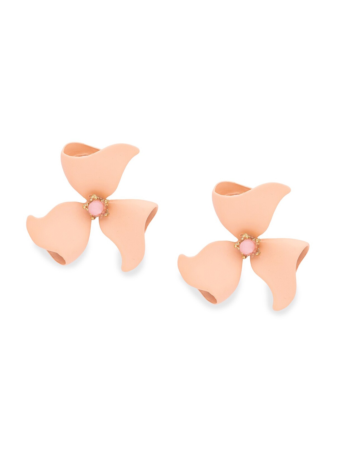 

Globus Gold-Toned & Pink Floral Studs